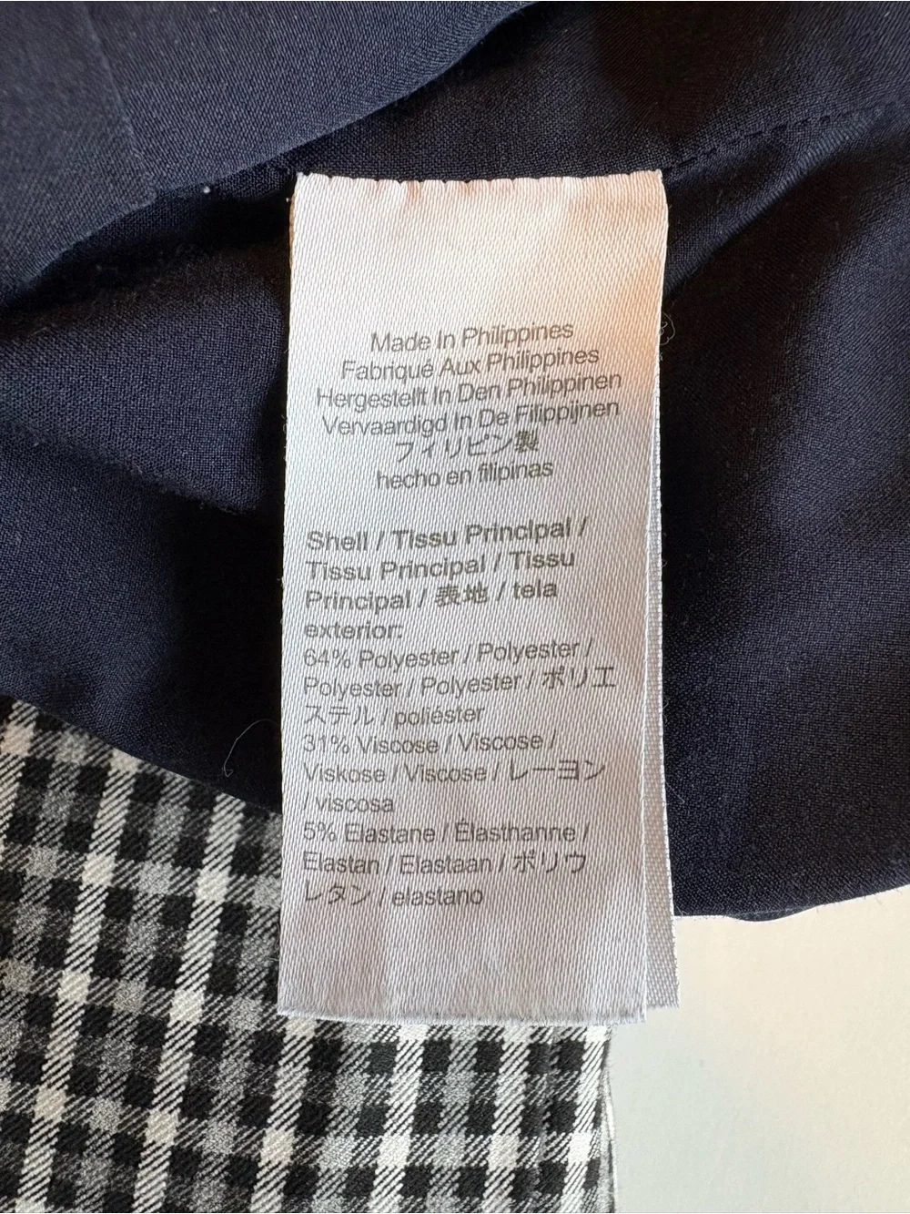 J. Crew Tartan Plaid High Rise Pull-On Straight Trouser Pant Preppy Black 4